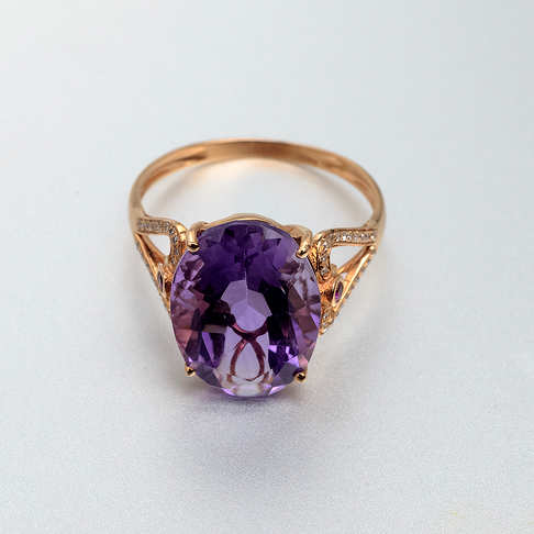 金镶钻紫水晶戒指--水晶-B040416G31011